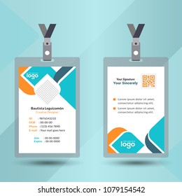 Identification card with lanyard set isolated vector illustration. Blank plastic access card, name tag holder with pin ribbon, corporate card key, personal security badge, press event pass template