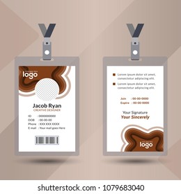 Identification card with lanyard set isolated vector illustration. Blank plastic access card, name tag holder with pin ribbon, corporate card key, personal security badge, press event pass template