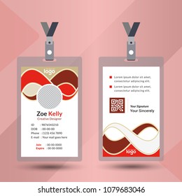 Identification card with lanyard set isolated vector illustration. Blank plastic access card, name tag holder with pin ribbon, corporate card key, personal security badge, press event pass template