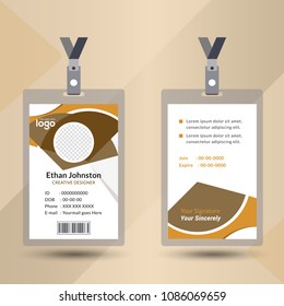 Identification card with lanyard set isolated vector illustration. Blank plastic access card, name tag holder with pin ribbon, corporate card key, personal security badge, press event pass template.