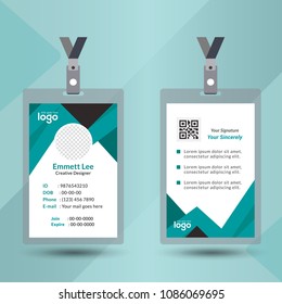 Identification card with lanyard set isolated vector illustration. Blank plastic access card, name tag holder with pin ribbon, corporate card key, personal security badge, press event pass template.