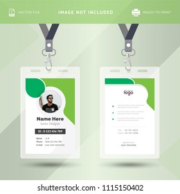 Identification card with lanyard set isolated vector illustration. Blank plastic access card, name tag holder with pin ribbon, corporate card key, personal security badge, press event pass template.
