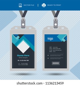 Identification card with lanyard set isolated vector illustration. Blank plastic access card, name tag holder with pin ribbon, corporate card key, personal security badge, press event pass template.