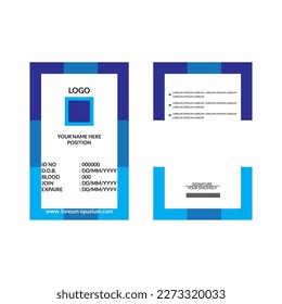 Identification card with lanyard set isolated vector illustration. Blank plastic access card, name tag holder with pin ribbon, corporate card key, personal security badge, press event pass template.