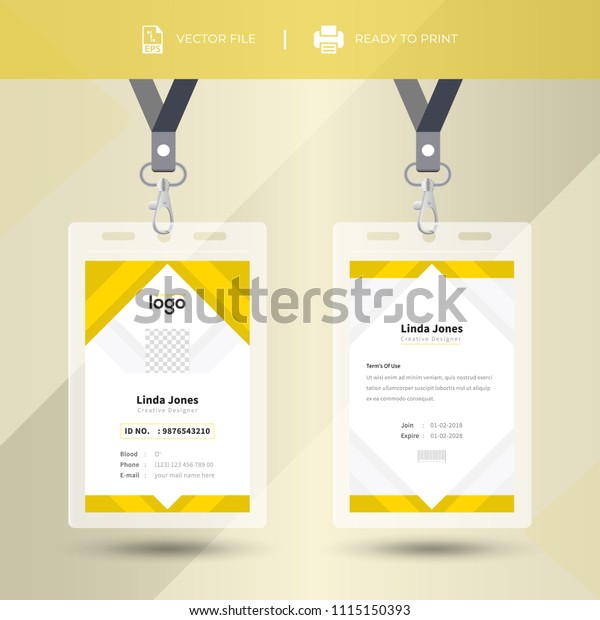 Identification Card Lanyard Set Isolated Vector Stock Vector (Royalty ...