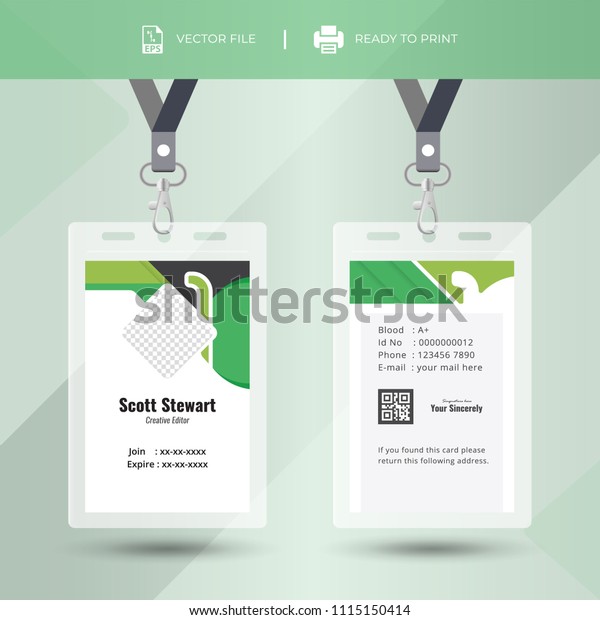 Identification Card Lanyard Set Isolated Vector Stock Vector (Royalty ...