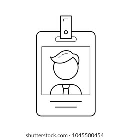 Symbol für die Identifizierungskarte, einzeln auf weißem Hintergrund. Vektorsymbol der ID-Karte für Infografik, Website oder App.
