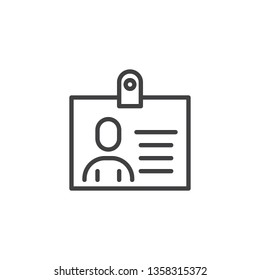 Identification card line icon. linear style sign for mobile concept and web design. Personal Id card outline vector icon. Symbol, logo illustration. Pixel perfect vector graphics