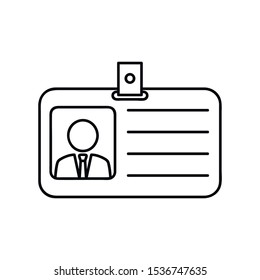 Identification card line icon for mobile and web design. Vector illustration
