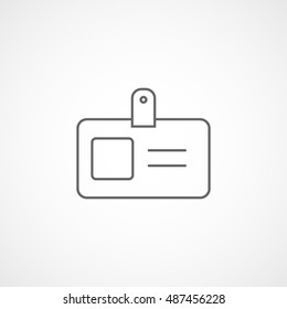 Identification Card Line Icon On White Background