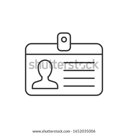 Identification card line icon on white background