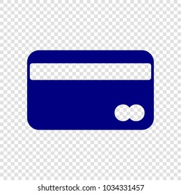 Identification card line icon. Vector. Navy blue flat icon on transparent background.