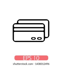Identification card line icon for web, mobile and infographics. Vector black icon isolated on white background. EPS 10, Premium.