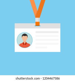 Identification card for man. Vector illustration.