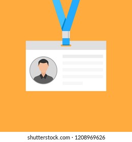 Identification card for man. Vector illustration.