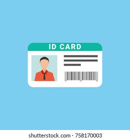 Identification card for man. Vector illustration.