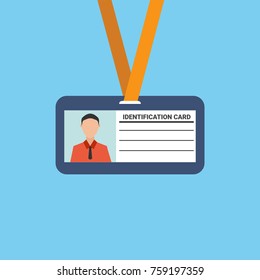 Identification card for man. Vector illustration.