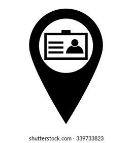 Identification card - map pointer vector icon