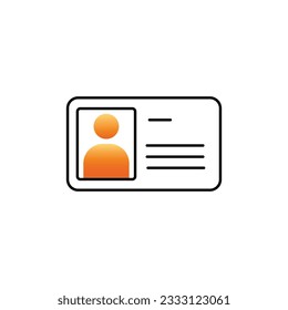 Tarjeta de identificación de fondo blanco para diseño gráfico y web. Signo vectorial simple. Símbolo de concepto de Internet para botón de sitio web o aplicación móvil