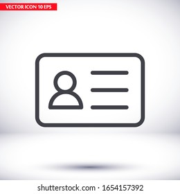 Identification card outline icon isolated on background. Identification card , Identification card logo,. Editable stroke. Vector illustration. Eps 10 Identification card