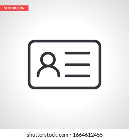 Identification card outline icon isolated on background. Identification card , Identification card logo,. Editable stroke. Vector illustration. Eps 10 Identification card