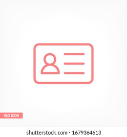 Identification card outline icon isolated on background. Identification card , Identification card logo,. Editable stroke. Vector illustration. Eps 10 Identification card