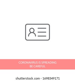 Identification card outline icon isolated on background. Identification card , Identification card logo,. Editable stroke. Vector illustration. Eps 10 Identification card