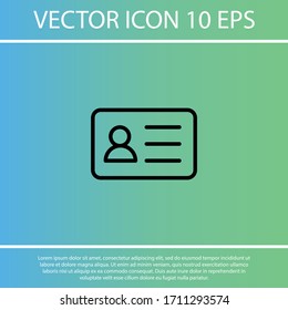 Identification card outline icon isolated on background. Identification card , Identification card logo,. Editable stroke. Vector illustration. Eps 10 Identification card