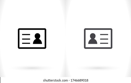 Icono de contorno de tarjeta de identificación aislado en el fondo. Tarjeta de identificación, logotipo de la tarjeta de identificación. Trazo editable. Ilustración vectorial. Tarjeta de identificación Eps 10