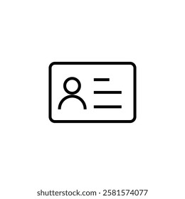 Identification card outline icon isolated on background. Identification card , Identification card logo,. Editable stroke. Vector illustration.