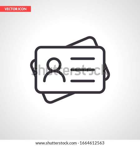 Identification card outline icon isolated on background. Identification card , Identification card logo,. Editable stroke. Vector illustration. Eps 10 Identification card