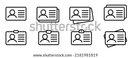 Identification card outline icon isolated on background. Identification card , Identification card logo,. Expanded stroke. Vector illustration.