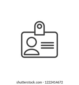 Identification card outline icon. linear style sign for mobile concept and web design. User id card simple line vector icon. Symbol, logo illustration. Pixel perfect vector graphics