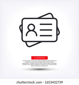 Identification card outline icon  Vector illustration. Eps 10 