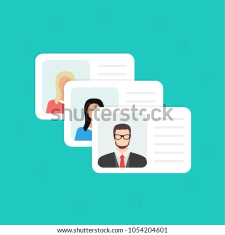 Identification Card. Personal info data. Identity document with person photo and text clipart. Flat design, vector illustration on background