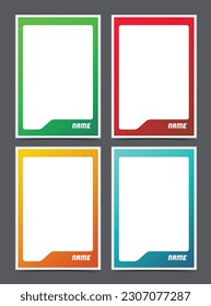 Identification card picture frame border template design set dot pattern