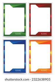 Identification card picture frame border template design set gradient color