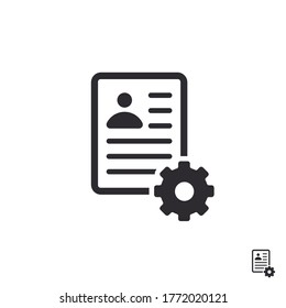 Icono de tarjeta de identificación. Conductor de coche. Icono de perfil. Tarjeta de identificación. Icono de avatar. Licencia de conducir. Documento personal. Configuración del perfil. Signo de tarjeta de visita. Icono de configuración. Opciones 
