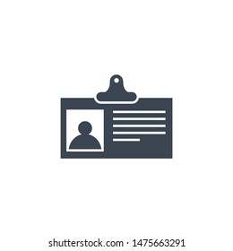 Identification Card related vector glyph icon. Isolated on white background. Vector illustration.