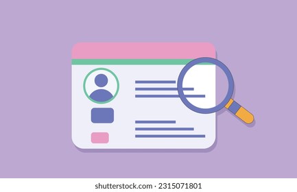Identification card scan icon. for mobile concept and web design.