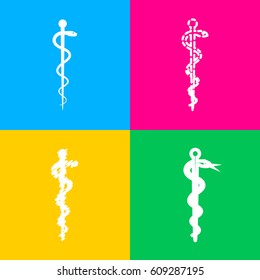 Identification card sign. Four styles of icon on four color squares.