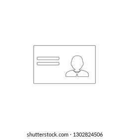 Identification card. simple flat vector icon illustration. outline line symbol - editable stroke