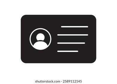 Identification card simple line vector icon. Id card outline icon. linear style sign for mobile concept and web design. Symbol, logo illustration. Pixel perfect vector graphics.