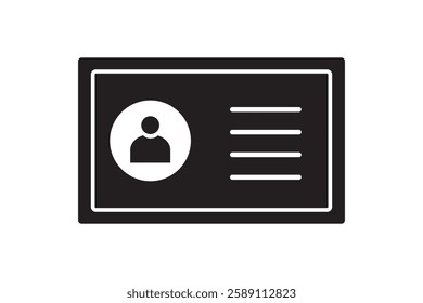 Identification card simple line vector icon. Id card outline icon. linear style sign for mobile concept and web design. Symbol, logo illustration. Pixel perfect vector graphics.