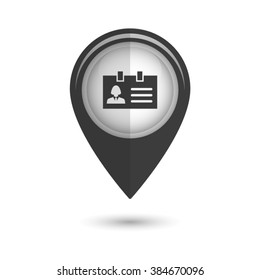 Identification card - vector icon;  black map pointer