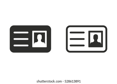 Identification card vector icon. Black illustration isolated on white background for graphic and web design.