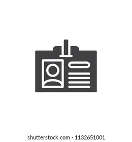 Identification card vector icon. filled flat sign for mobile concept and web design. Horizontal Id card simple solid icon. Symbol, logo illustration. Pixel perfect vector graphics