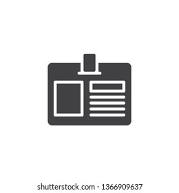 Identification card vector icon. id badge filled flat sign for mobile concept and web design. Identity employee profile glyph icon. Symbol, logo illustration. Pixel perfect vector graphics