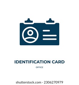 identification card vector icon. identification card, identification, identity filled icons from flat office concept. Isolated black glyph icon, vector illustration symbol element for web design and 