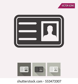 Identification card vector icon. Illustration isolated for graphic and web design.